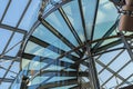 Glass, spiral staircase, a fragment of modern architecture Royalty Free Stock Photo