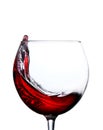 Glass with a splash of red wine isolated on white background Royalty Free Stock Photo