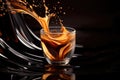 Glass of splashing cafee. AI Generated Royalty Free Stock Photo