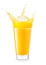 Glass of splashing juice Royalty Free Stock Photo