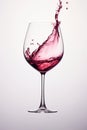 Glass of splashing red wine on light background. AI generated Royalty Free Stock Photo