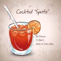 Glass of spritz aperitif aperol cocktail