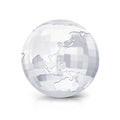 Glass Square Asia & Australia world map 3D illustration