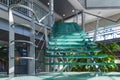 Glass stairway in a modern office building