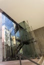 A glass stairwell in a modern building Royalty Free Stock Photo