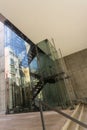 A glass stairwell in a modern building Royalty Free Stock Photo