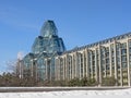 Architecture detail of national gallery, Ottawa on a winter day