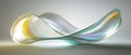 Glass and steel streamline design element, abstract wave in the shape of a pipe, rendered in 3D Royalty Free Stock Photo