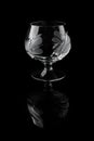 Glass stemware on black background Royalty Free Stock Photo