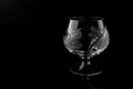 Glass stemware on black background Royalty Free Stock Photo