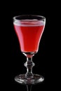 Glass of strawberry daiquiri cocktail isolated on black Royalty Free Stock Photo