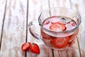 A glass of strawberry infused water Royalty Free Stock Photo