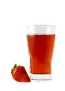 Glass of strawberry juice