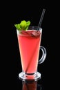 Glass of strawberry and mint hot tea Royalty Free Stock Photo