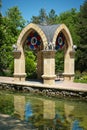 A glass stream and a gazebo in the Kislovodsk National Park, built in 1895 in Kislovodsk, Russia