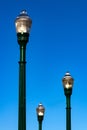 Glass street lamp head on a cast iron post Royalty Free Stock Photo