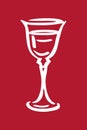 Glass - a stylized drawing. wineglass - color doodle illustration in a flat style. glass - logo. glassware for alcoholic beverages