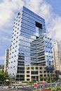 Glass surface of a skyscraper in Shanghai, China