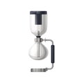 Glass syphon or vacuum coffee maker, vector icon