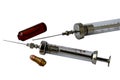 Glass syringes and ampoules with medicine