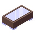 Glass table icon, isometric style