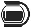 Glass teapot black icon. Hot coffee symbol