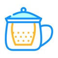 glass with teapot color icon vector illustration