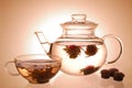 Glass teapot and cup
