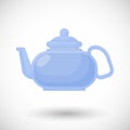 Glass teapot flat vector icon