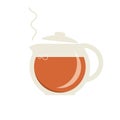 Glass teapot with hot tea icon Royalty Free Stock Photo
