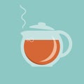 Glass teapot with hot tea icon Royalty Free Stock Photo