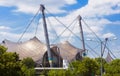 Glass tension roof in Olympic park in summer, Munich, Germany