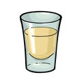 Glass of tequila. Color vector illustration isolated on white