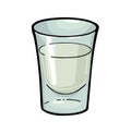 Glass of tequila. Color vector illustration isolated on white