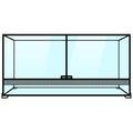 Glass terrarium, paludarium with ventilation grille and glass doors. Terrarium illustration graphic Royalty Free Stock Photo