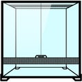 Glass terrarium, paludarium with ventilation grille and glass doors. Terrarium illustration graphic Royalty Free Stock Photo