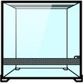 Glass terrarium, paludarium with ventilation grille and glass doors. Terrarium illustration graphic Royalty Free Stock Photo