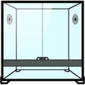 Glass terrarium, paludarium with ventilation rosettes and glass doors. Terrarium illustration graphic Royalty Free Stock Photo