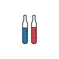 Glass test tubes line icon vector illustration