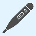 Glass thermometer solid icon. Measuring fever temperature glyph style pictogram on white background. Coronavirus covid19