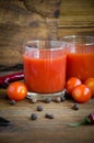 Glass tomato juice cherry Royalty Free Stock Photo