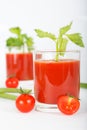Glass of tomato juice with cherry tomatoes Royalty Free Stock Photo