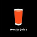 a glass of tomato juice. an isolated flat illustration
