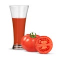 Glass of tomato juice isolated on white Royalty Free Stock Photo