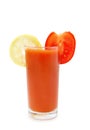 Glass of tomato juice with lemon Royalty Free Stock Photo