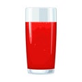 Glass of tomato juice. Vector flat color illustration. Isolated on white Royalty Free Stock Photo