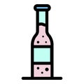 Glass tonic bottle icon color outline vector