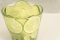 Glass of traditional brazilian drink, caipirinha with lemon