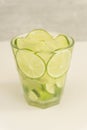 Glass of traditional brazilian drink, caipirinha with lemon Royalty Free Stock Photo