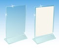 Glass transparent advertising desktop stand for paper sheet